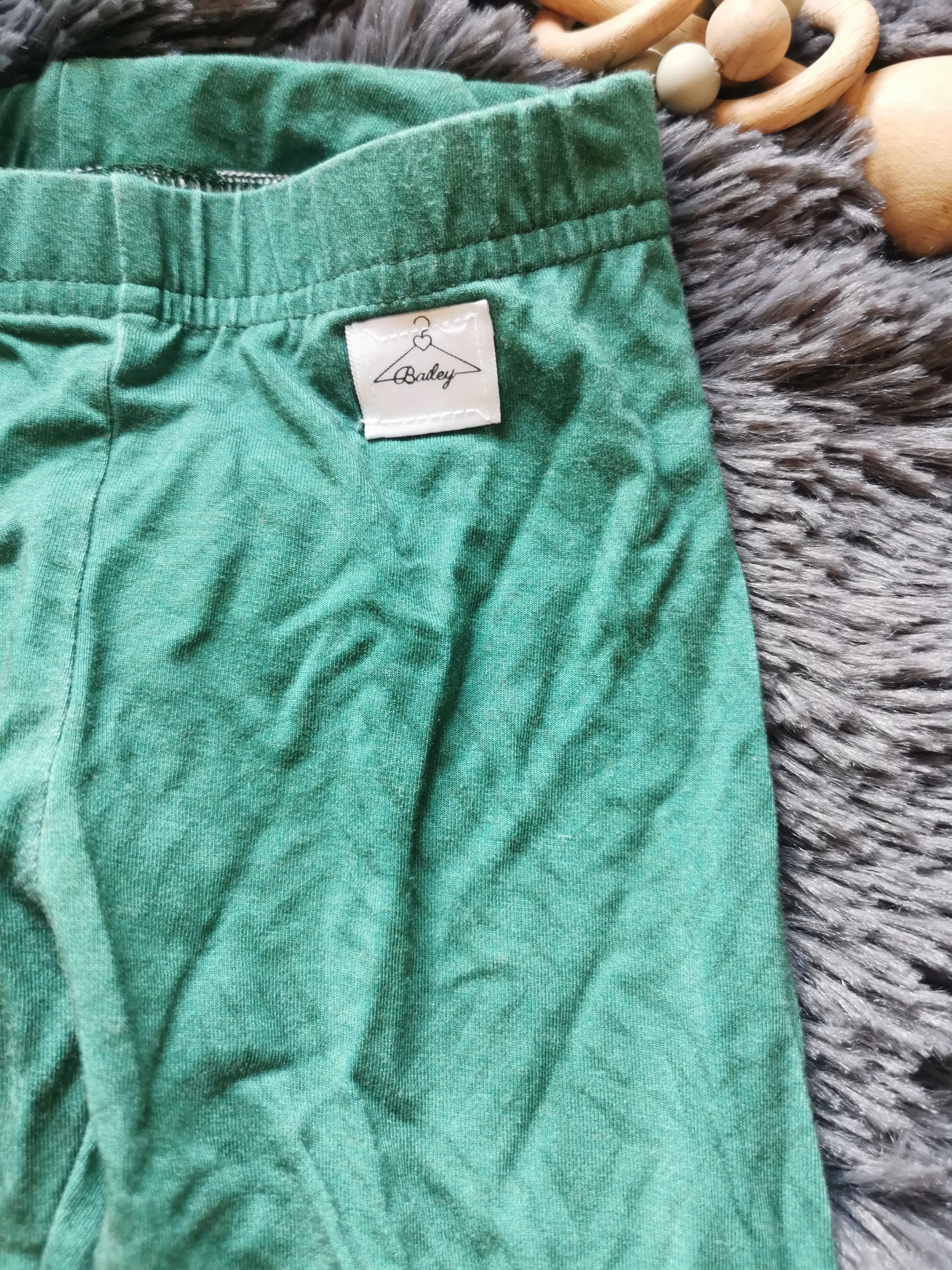 Bailey Baby Handmade Cotton Bamboo Leggings in Green (4T)