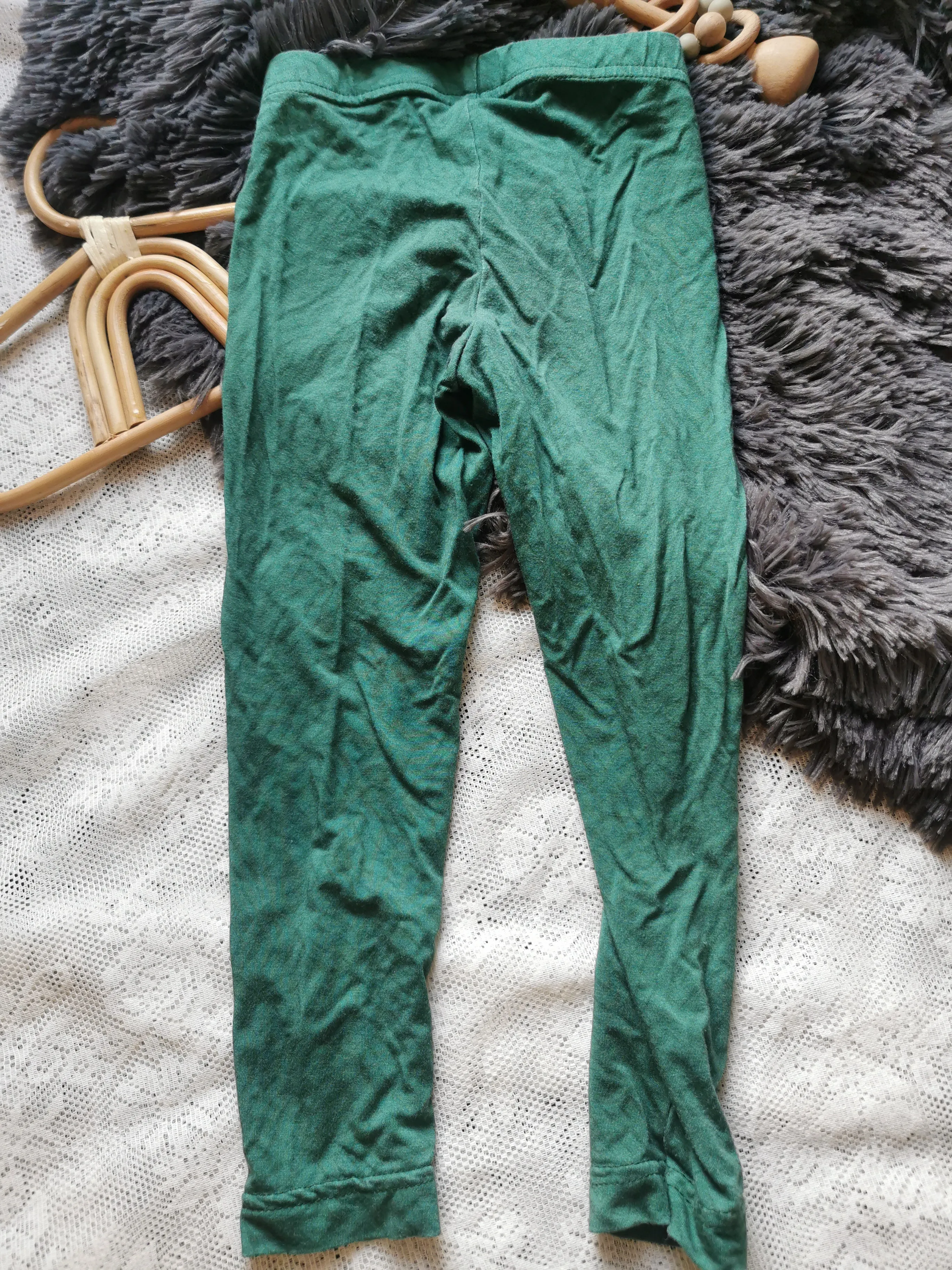 Bailey Baby Handmade Cotton Bamboo Leggings in Green (4T)