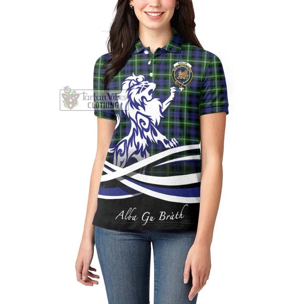 Baillie of Polkemmet Tartan Women's Polo Shirt with Alba Gu Brath Regal Lion Emblem