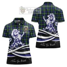 Baillie of Polkemmet Tartan Women's Polo Shirt with Alba Gu Brath Regal Lion Emblem