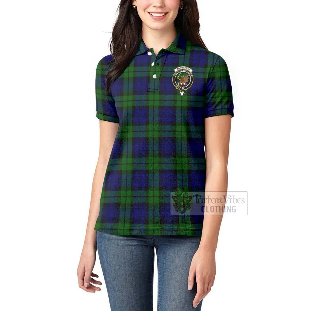 Bannatyne Tartan Women's Polo Shirt with Family Crest Celtic Skull Style