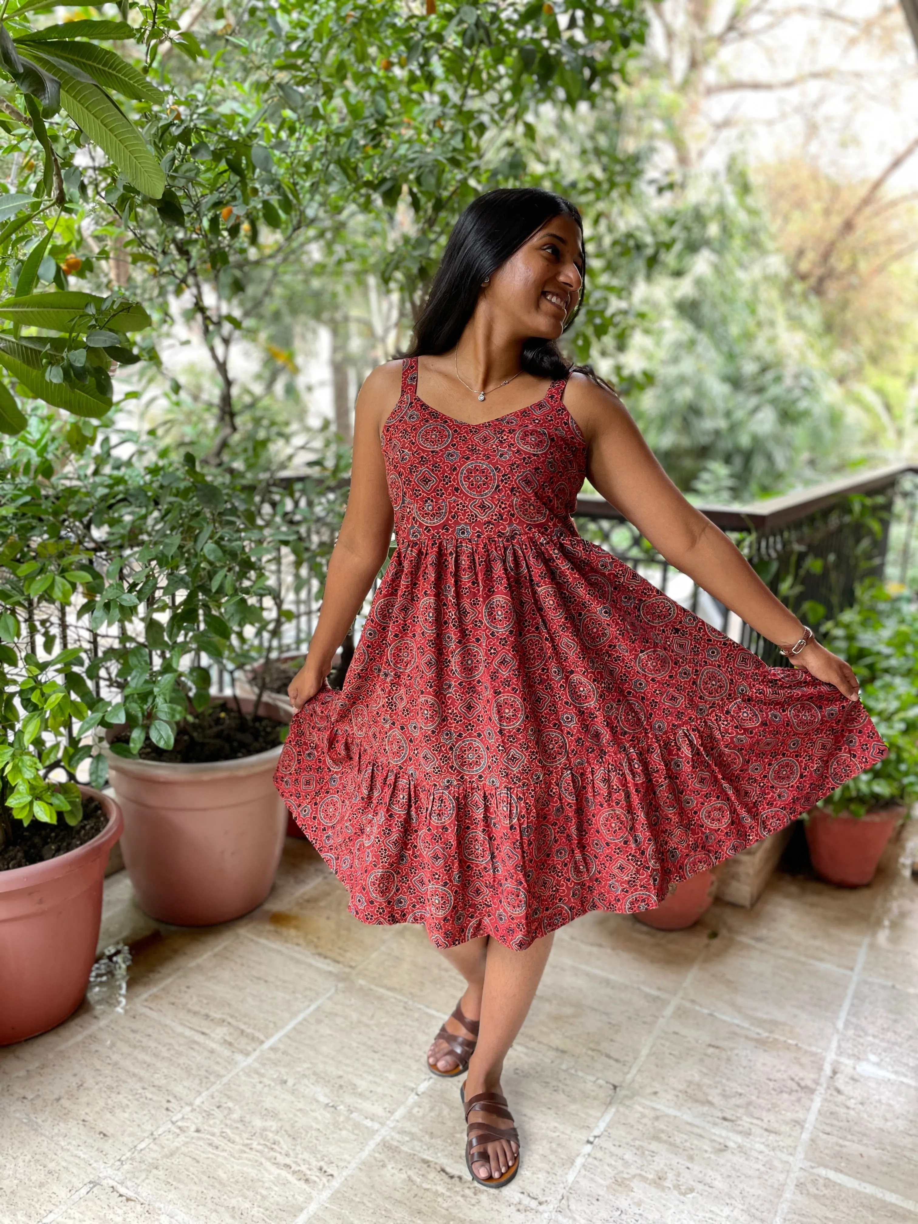 Basanti Strappy Gathered Dress (Final Sale)