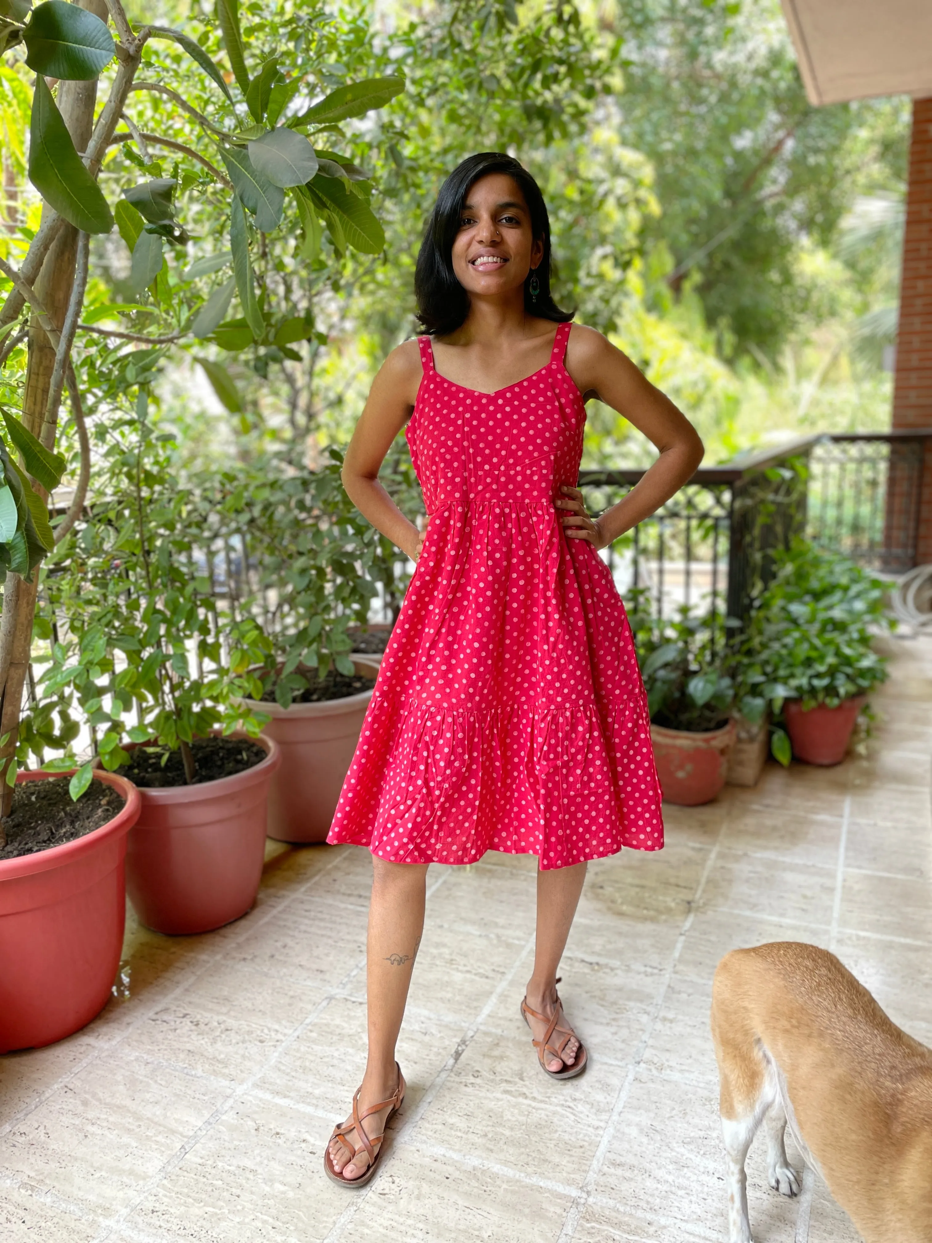 Basanti Strappy Gathered Dress (Final Sale)