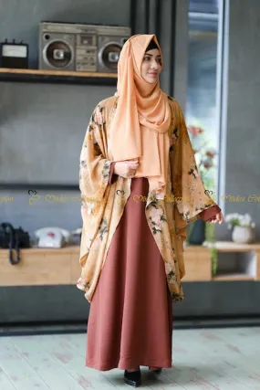 Batwing Shrug Floral Brown