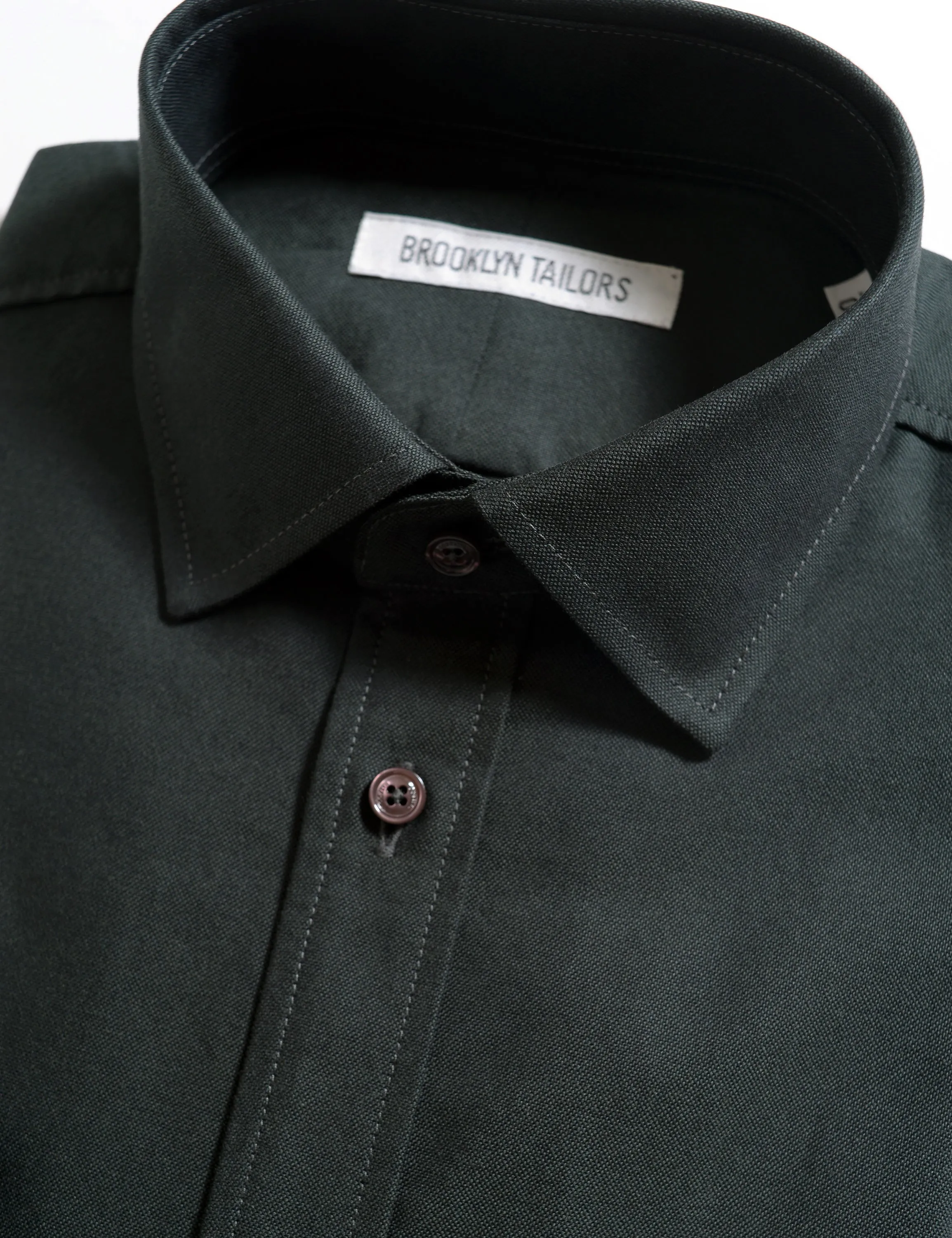 BKT20 Slim Dress Shirt in Oxford - Black Olive