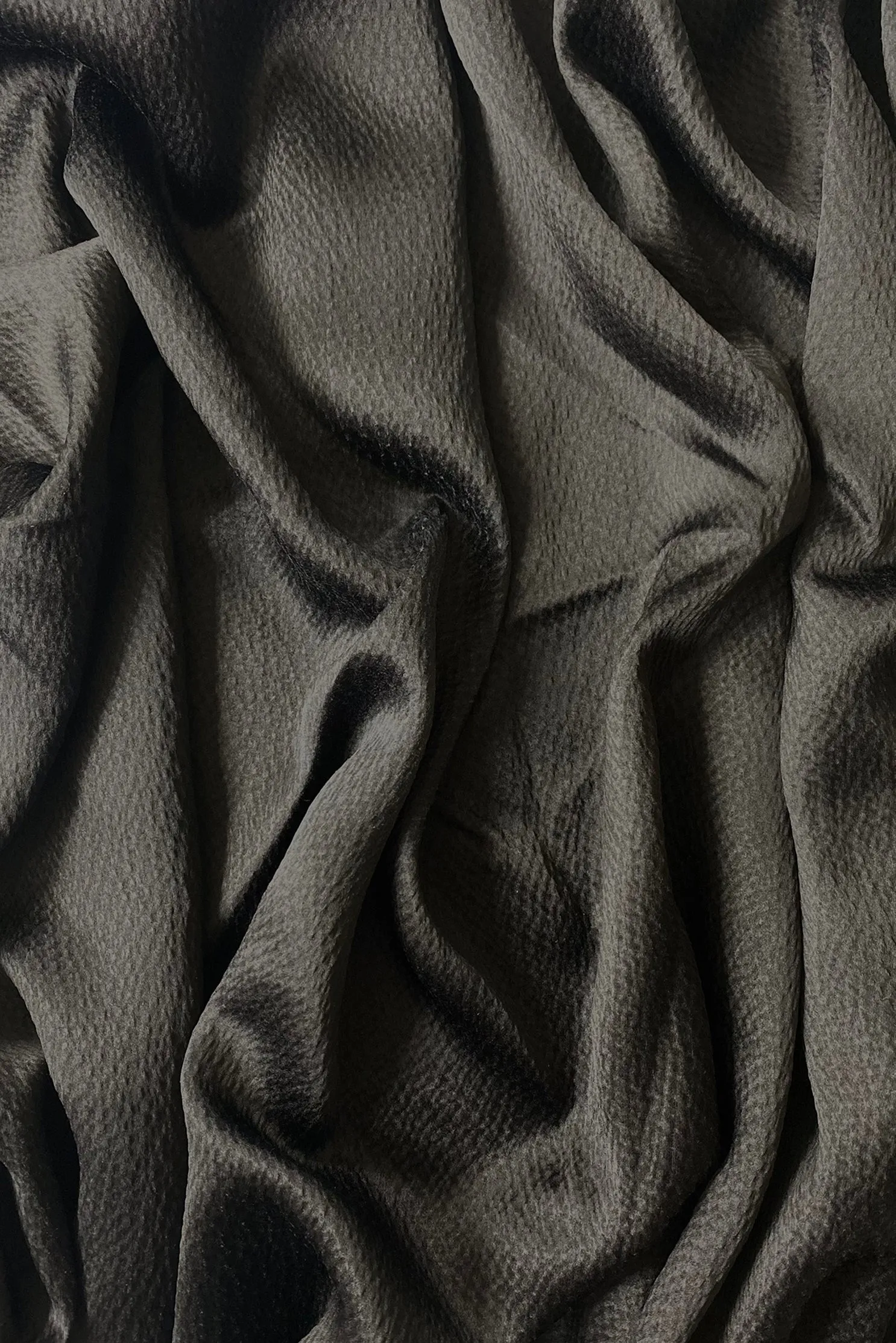 Black Hammered Silk Satin