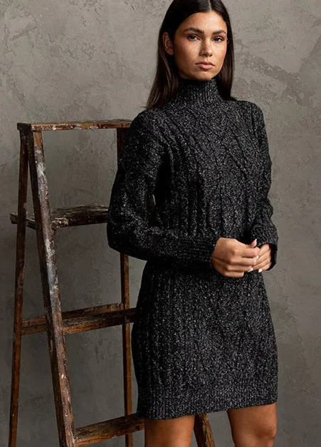 Black Mock Neck Sweater Dress