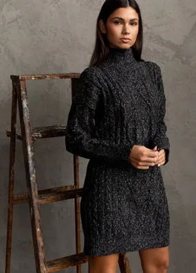 Black Mock Neck Sweater Dress