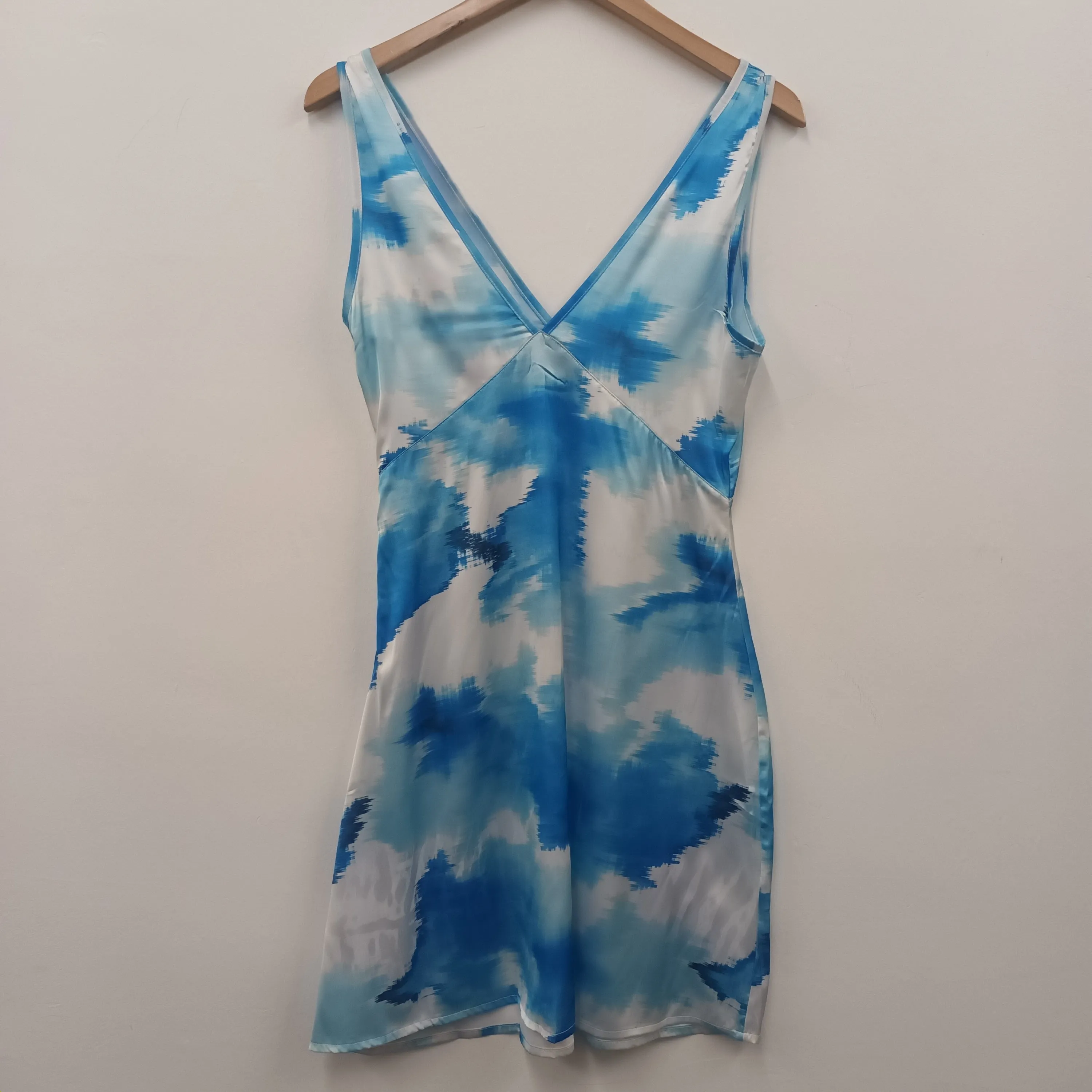 BNWT Missguided Size 12 Blue White Slip Dress