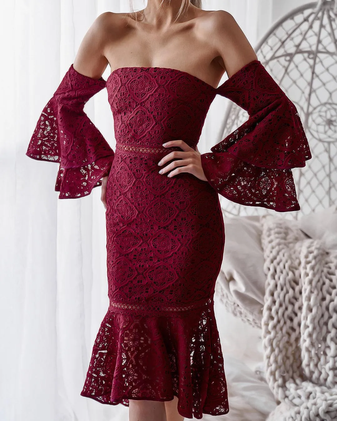 Brianna Dress in Burgundy