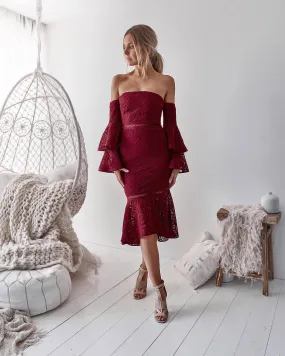 Brianna Dress in Burgundy