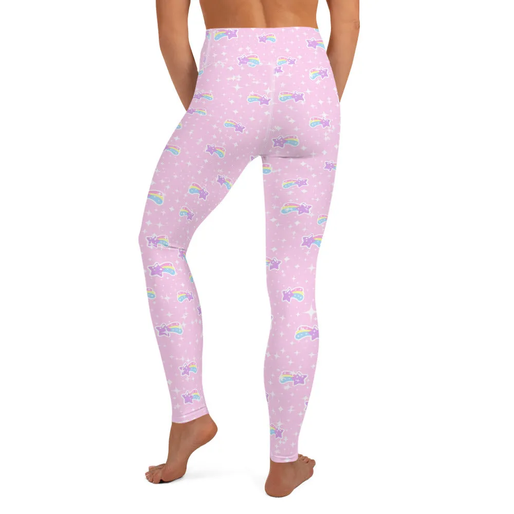 Bubblegum Bunny Shooting Stars Yoga Leggings