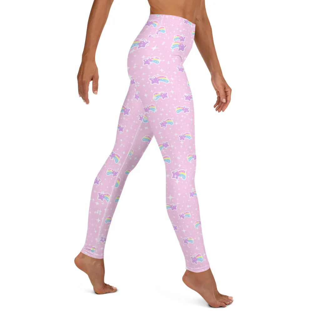 Bubblegum Bunny Shooting Stars Yoga Leggings