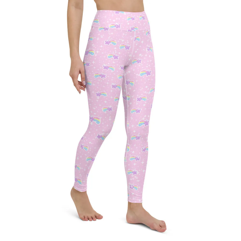 Bubblegum Bunny Shooting Stars Yoga Leggings