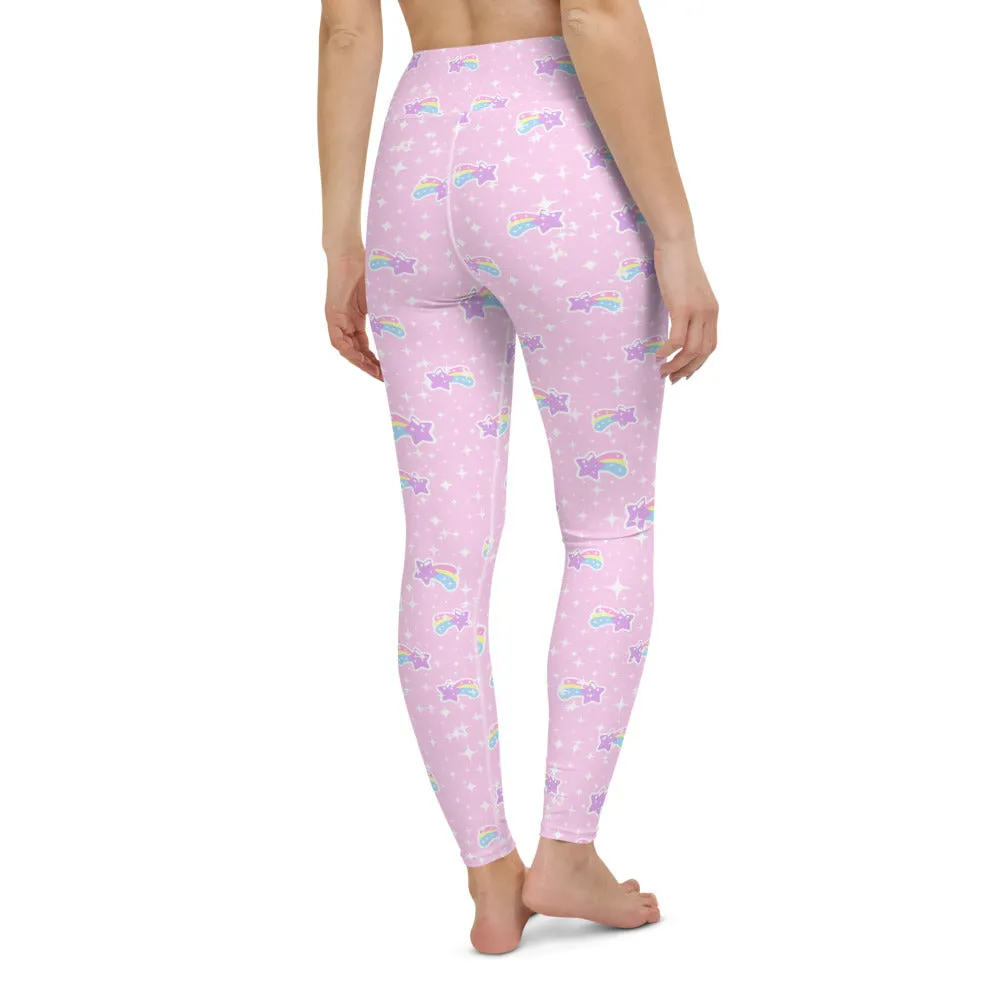 Bubblegum Bunny Shooting Stars Yoga Leggings