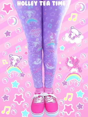 Bubbly Dreams purple leggings [made to order]