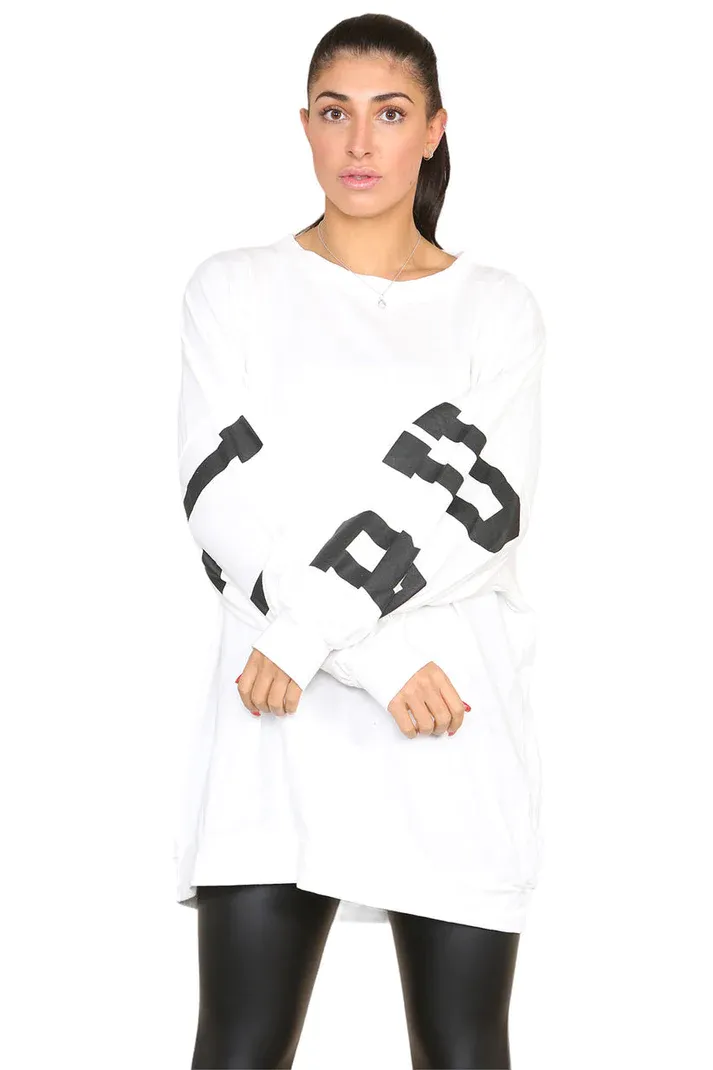 Buffalo Slogan Print Oversized Tunic/Dress