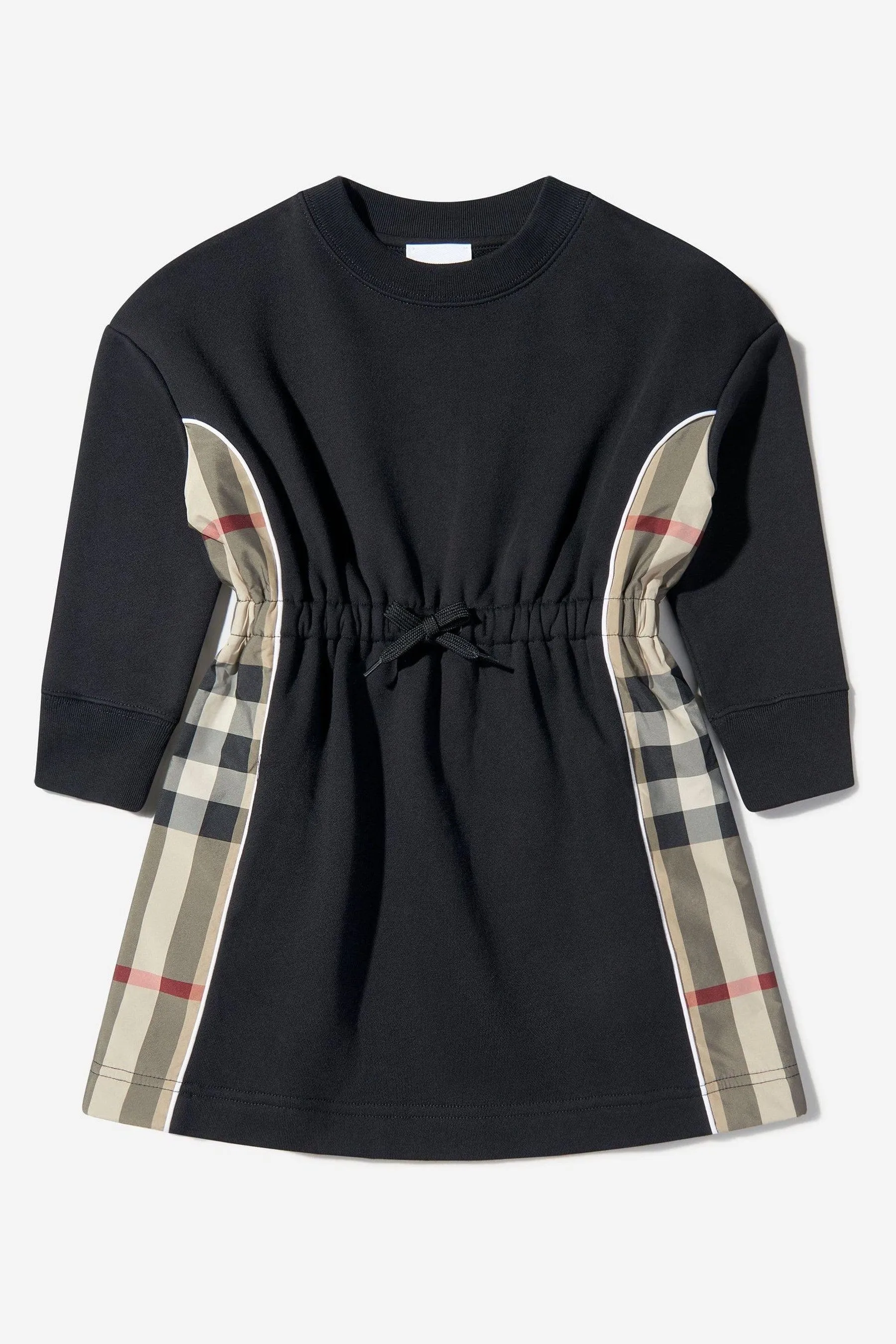 Burberry Girls Cotton Check Trim Dress