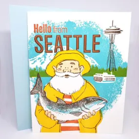 Card - Seattle - Fisherman Hello from Seattle by Ilee Papergoods