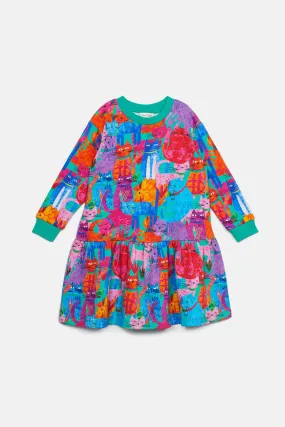 Cats Kids Sweater Dress