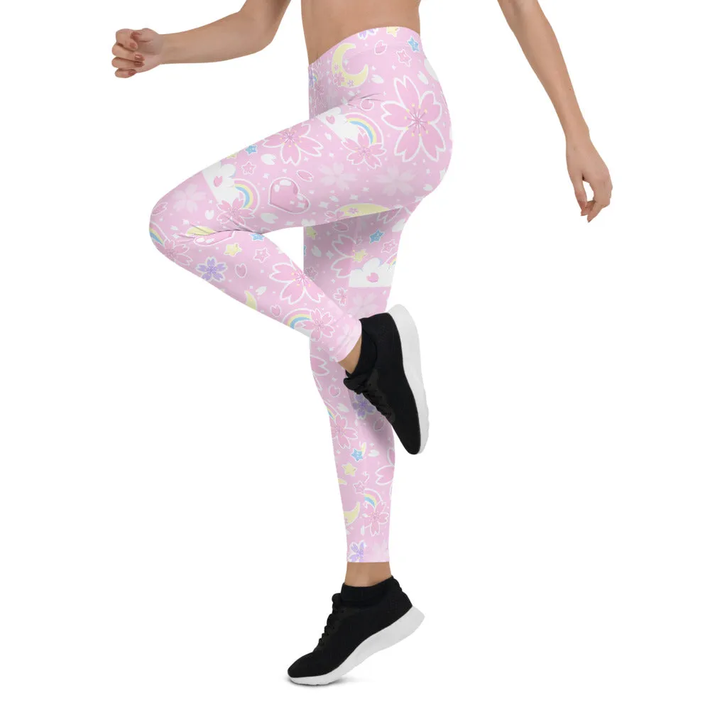 Cherry Blossom Dreams Pink Leggings