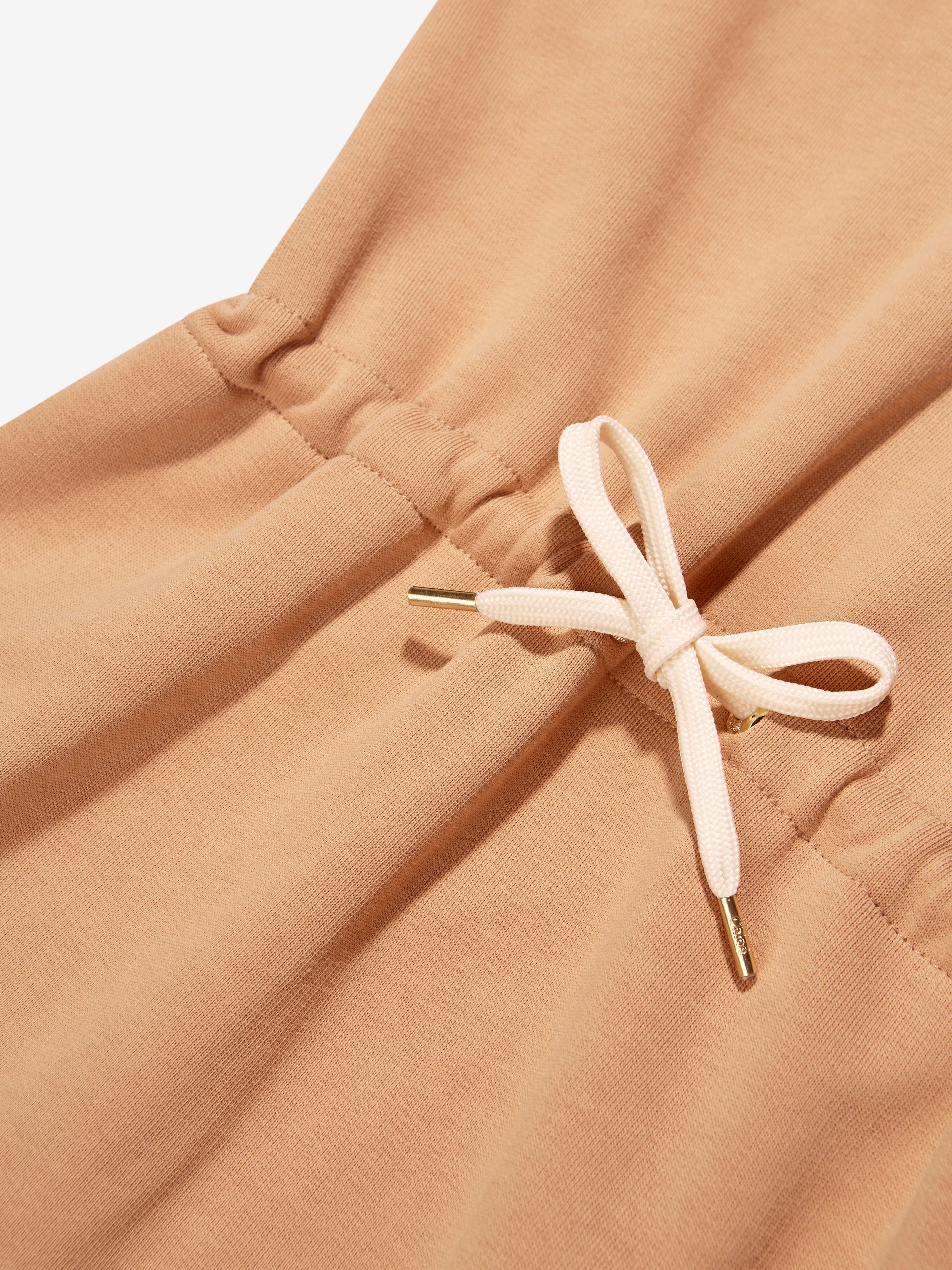 Chloé Girls Hooded Sweater Dress in Beige