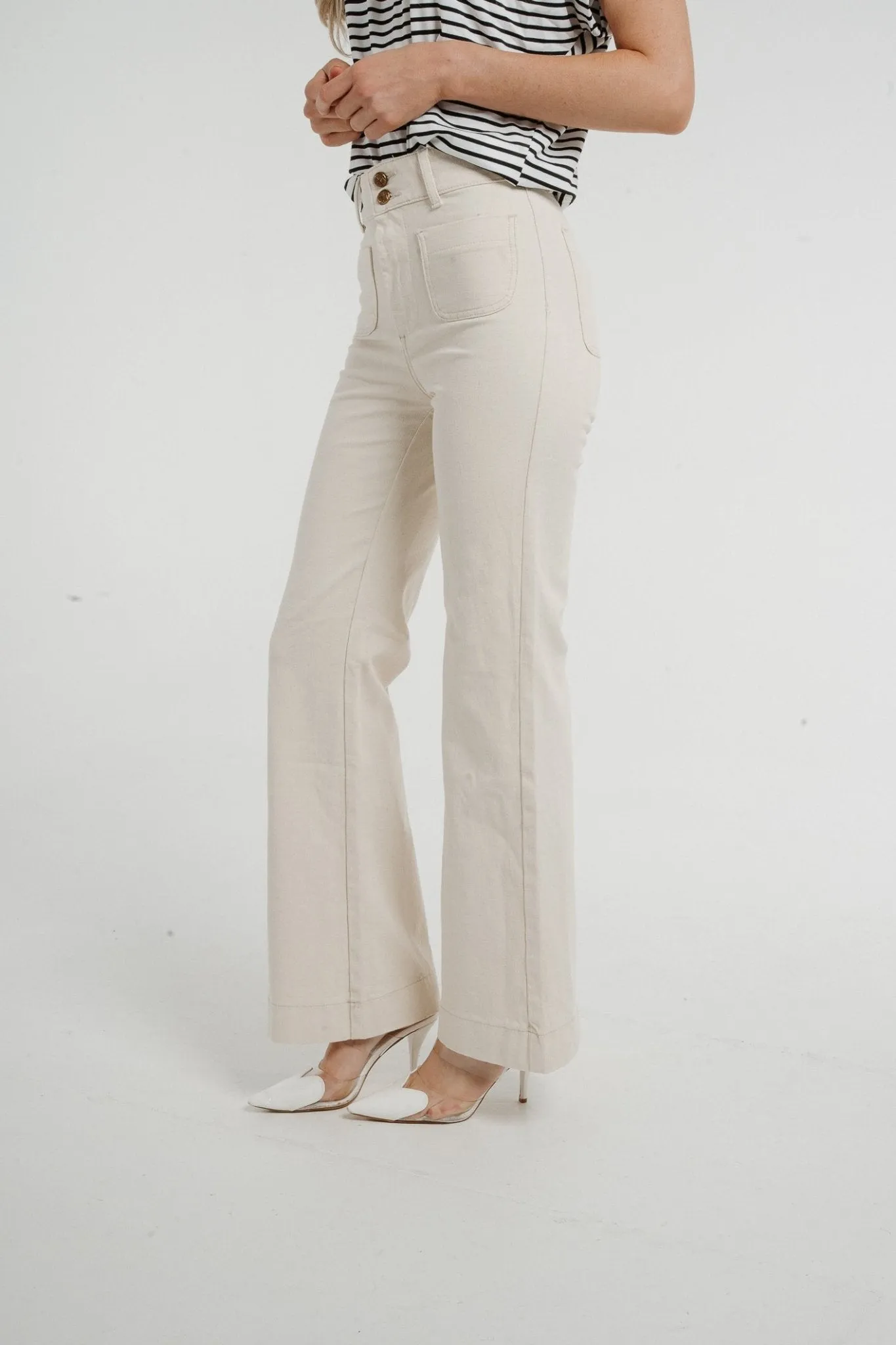 Cindy Wide Leg Jean In Cream