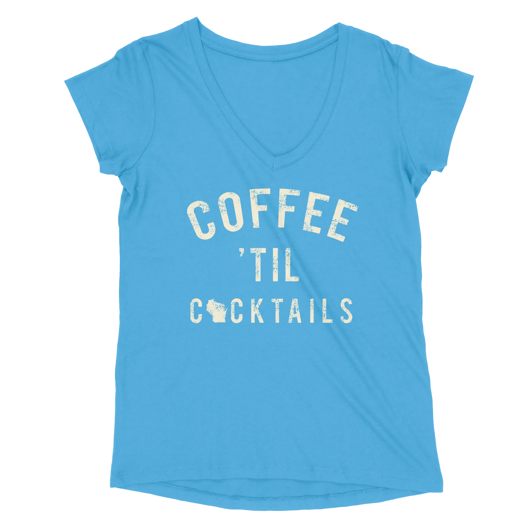 Coffee 'Til Cocktails WI Women’s V-Neck Tee