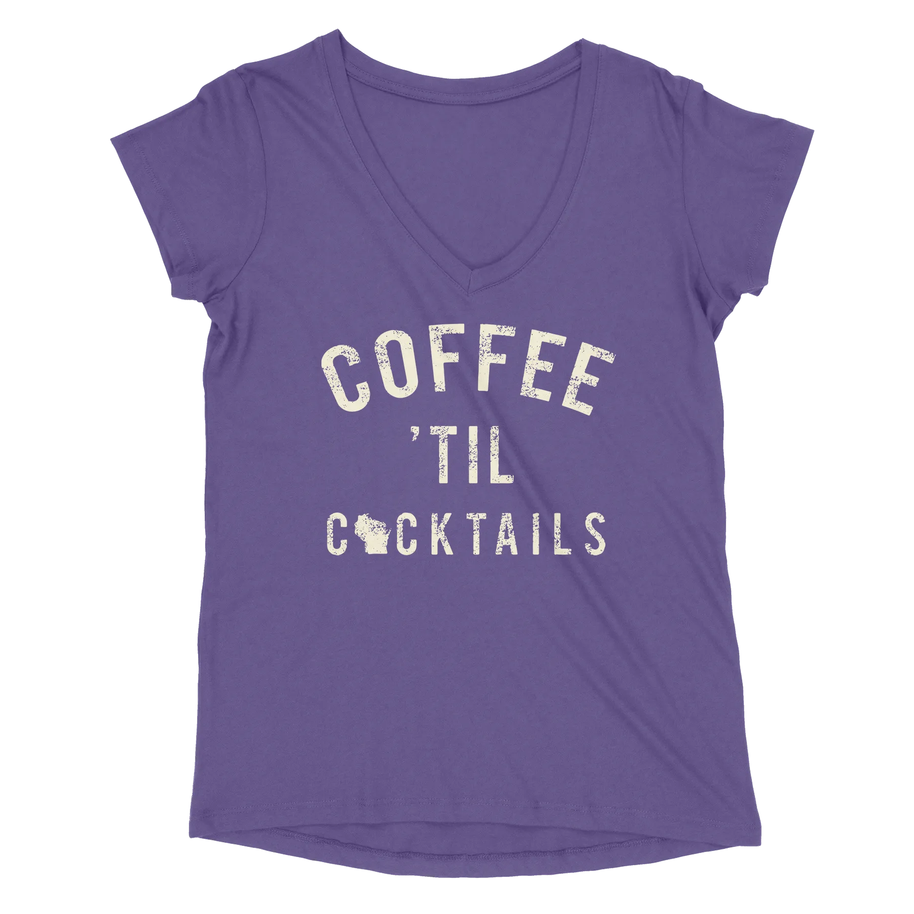 Coffee 'Til Cocktails WI Women’s V-Neck Tee