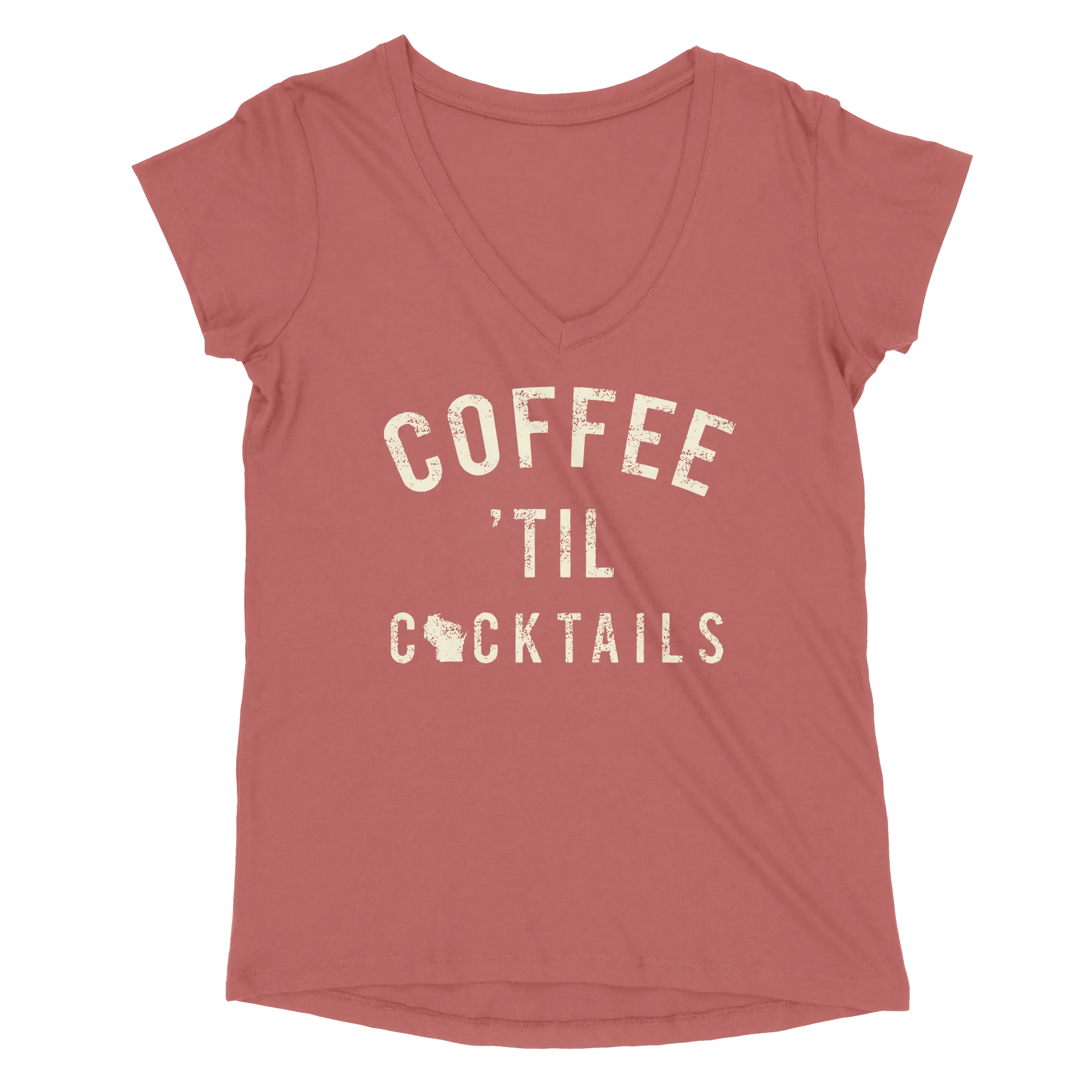 Coffee 'Til Cocktails WI Women’s V-Neck Tee