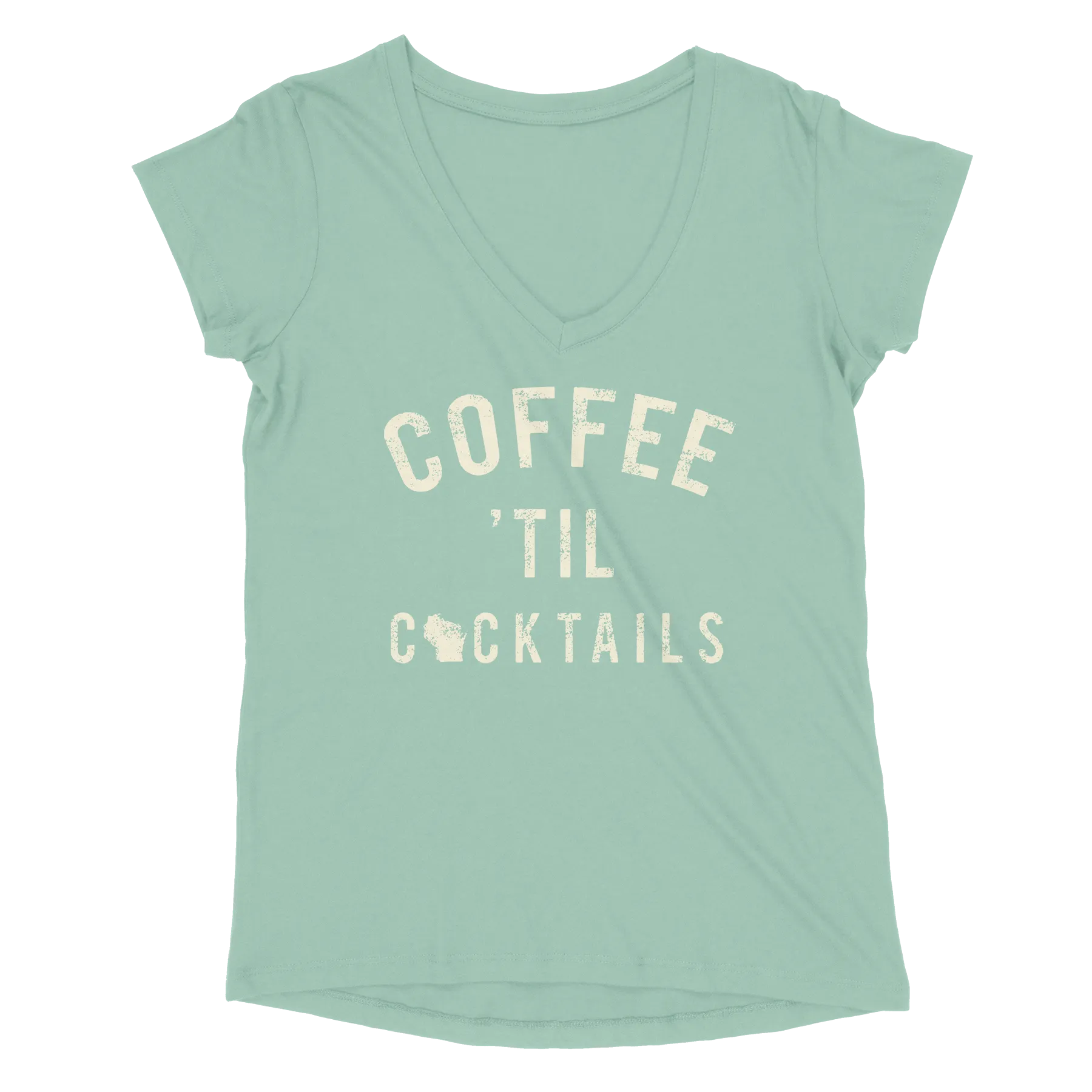 Coffee 'Til Cocktails WI Women’s V-Neck Tee