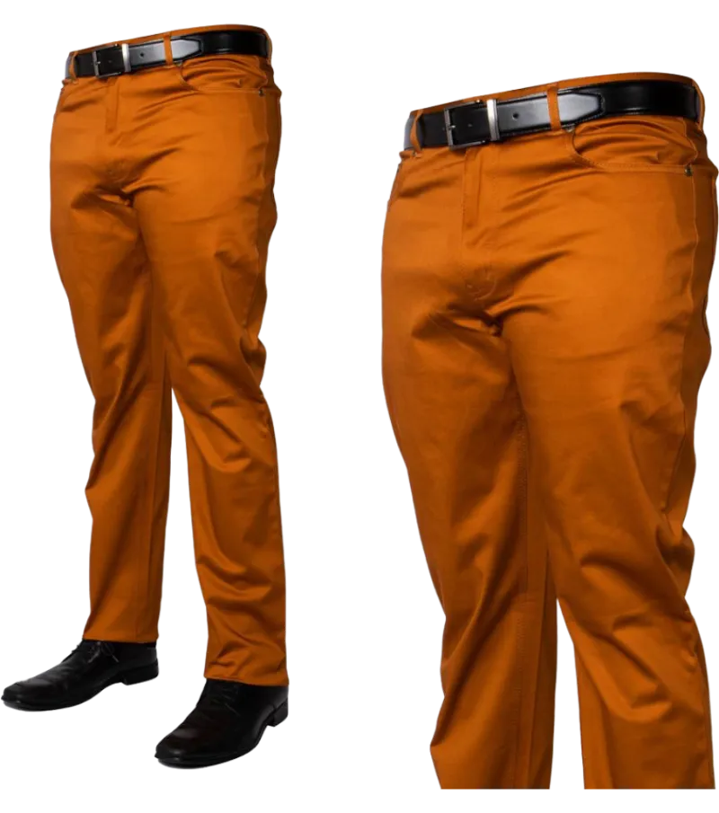 Copper Prestige Men's Classic Fit Jeans Stretch Material Chino Pants