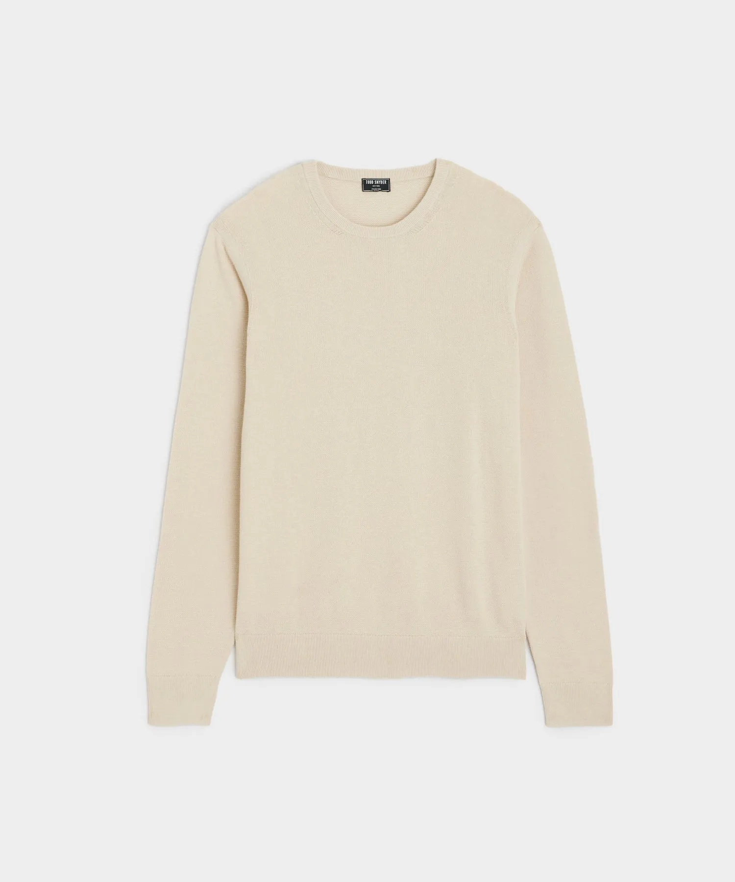 Cotton Silk Pique Crew in Chalk