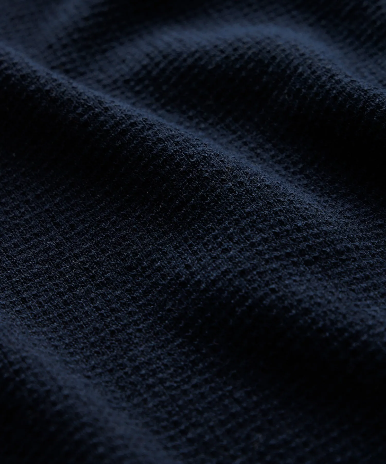 Cotton Silk Pique Crew in Navy