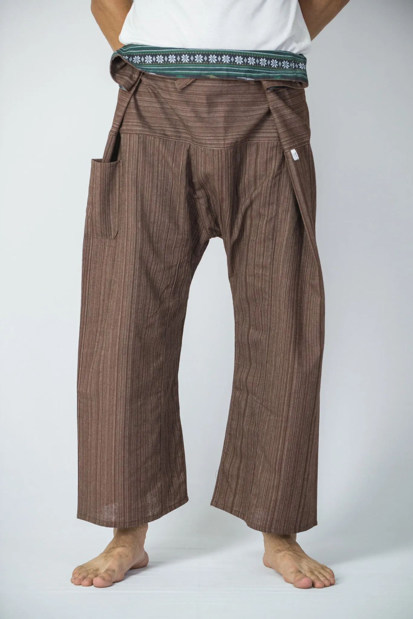 Cotton Thai Fisherman Yoga Massage Pants Brown