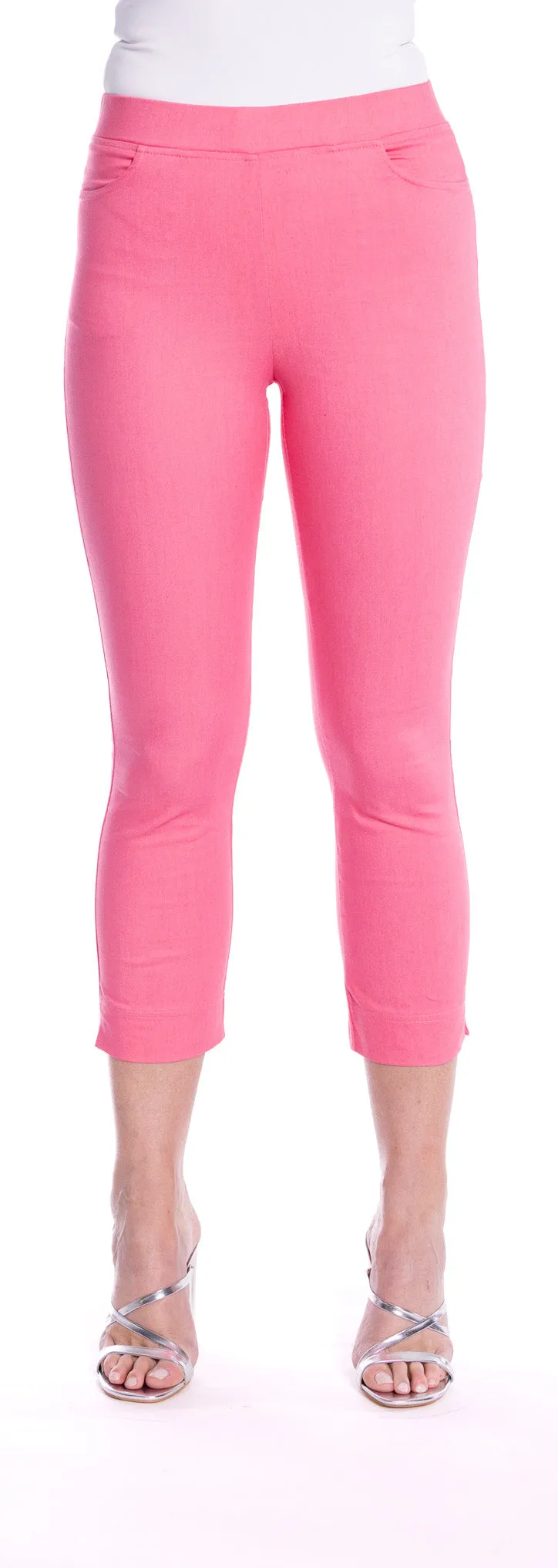 Cropped Skinny Leg Pants by Cafe Latte - Watermelon