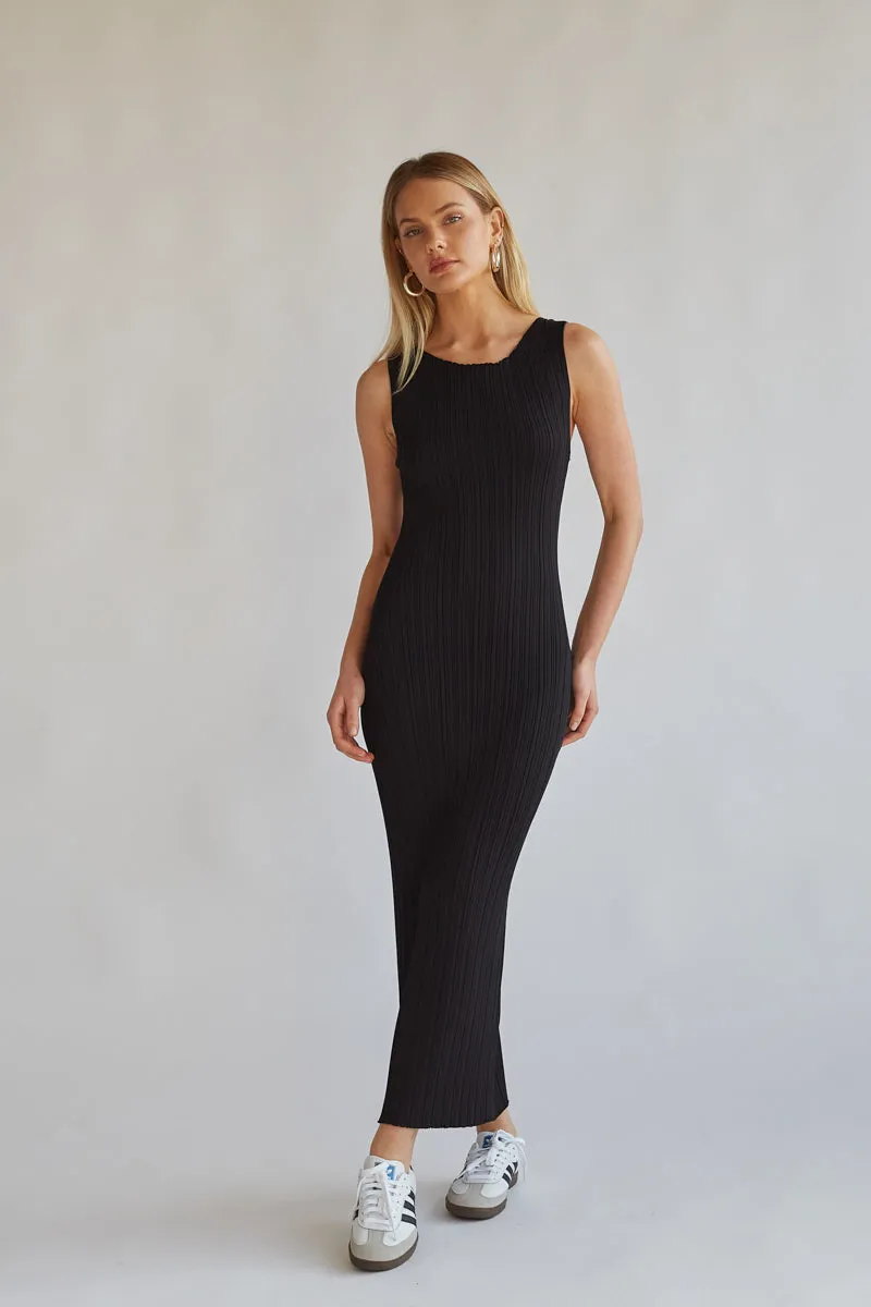 Dariann Sleeveless Ribbed Midi Dress