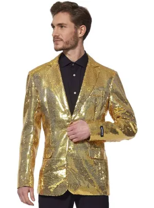 Deluxe Gold Sequinned Mens Suitmeister Costume Jacket