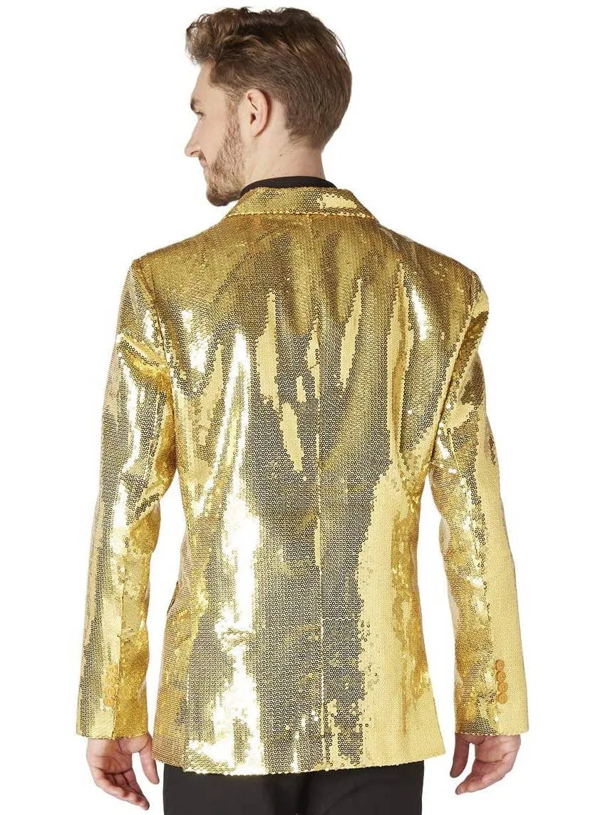 Deluxe Gold Sequinned Mens Suitmeister Costume Jacket