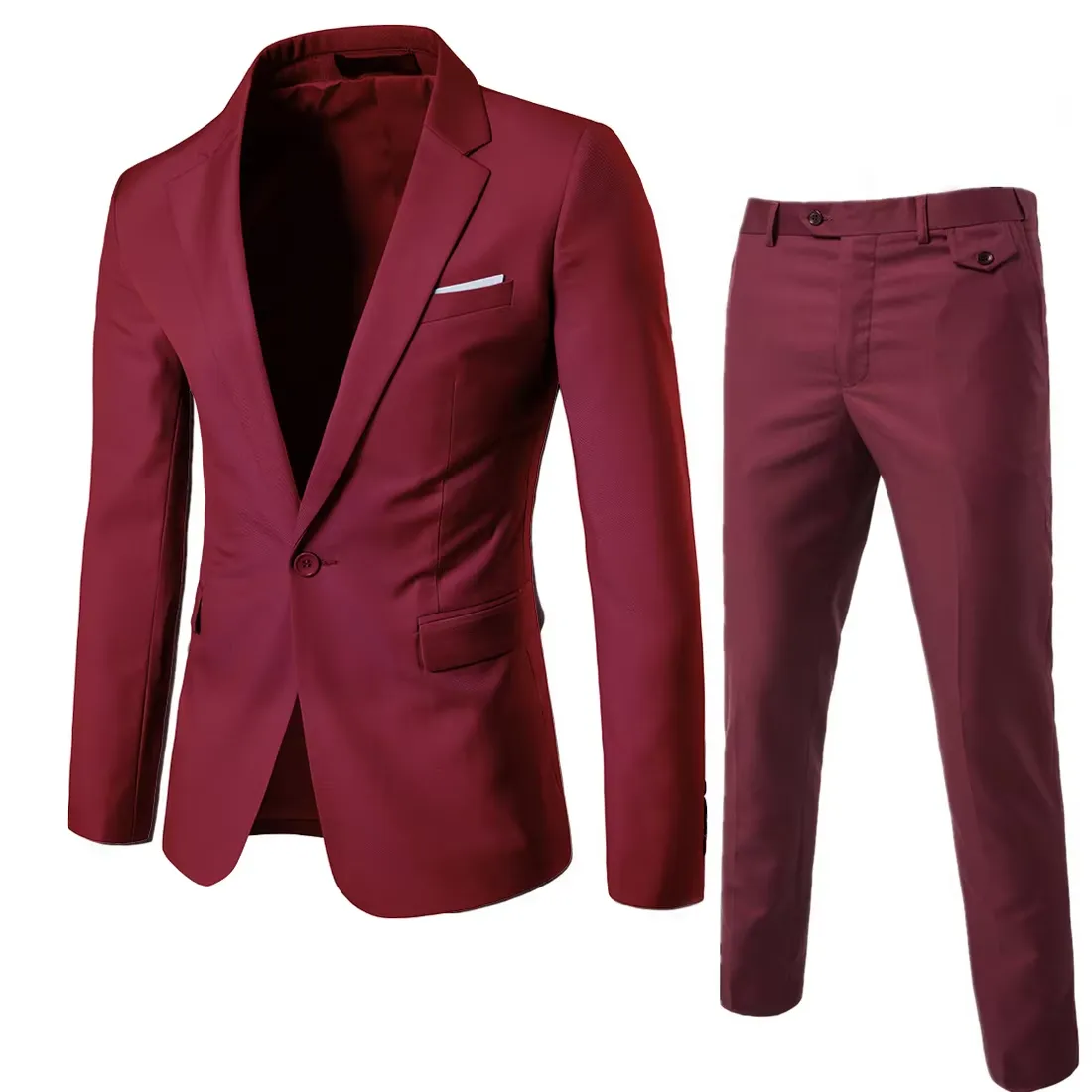 Designer Luxurious Blazers Elegant Business Pants Coats Jackets for Men's 2 Pcs Set