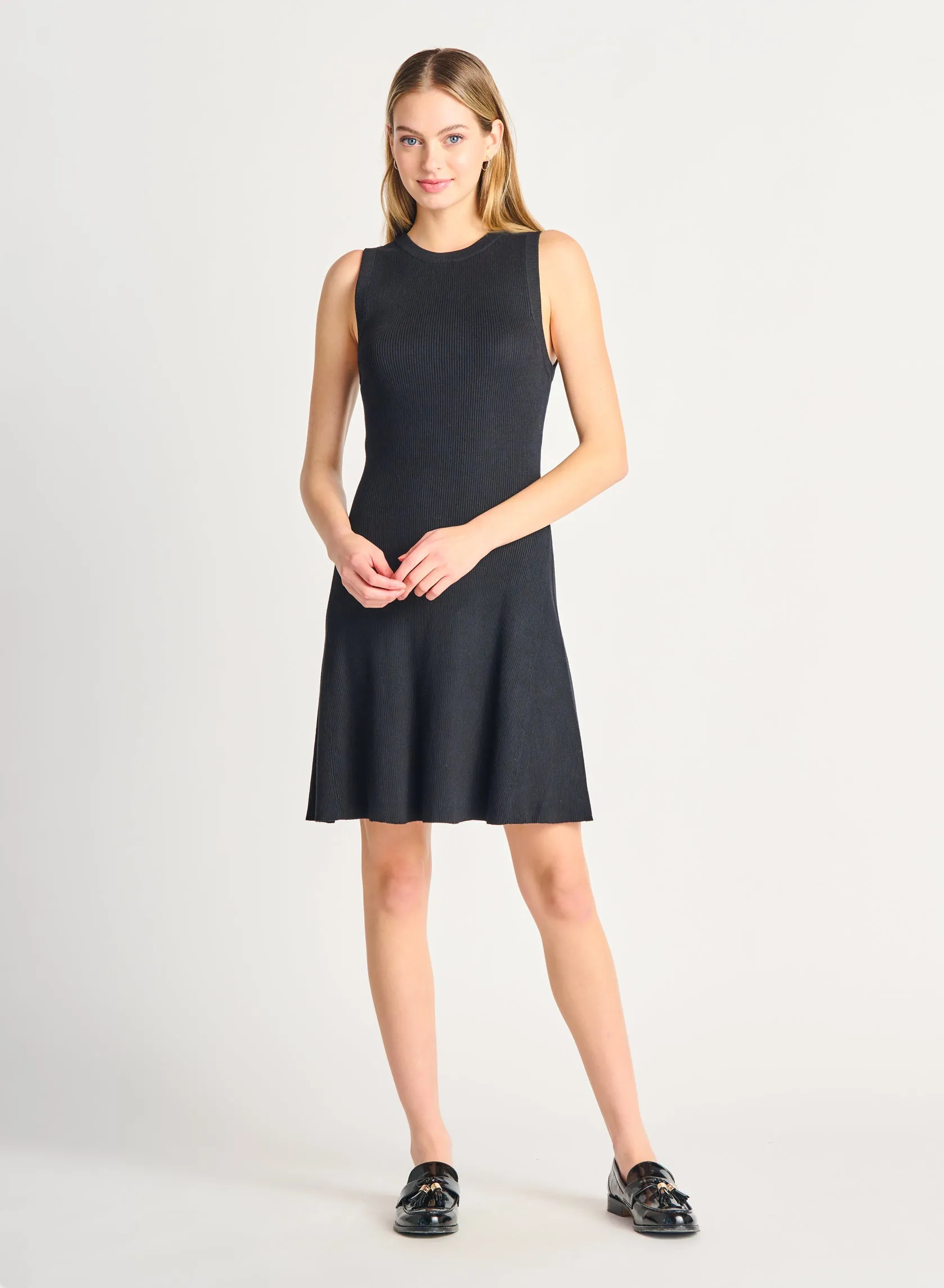 Dex Monica Sleeveless Flared Sweater Dress