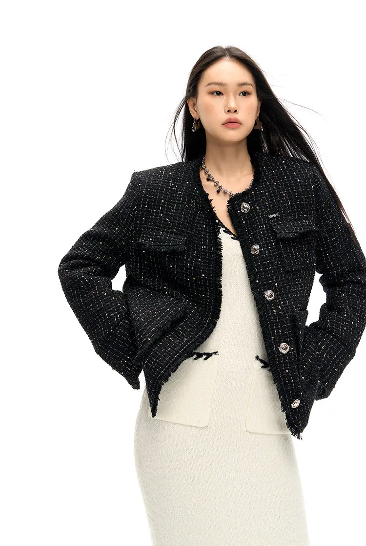 Diamond Plaza Sparkling Tweed Wool Jacket