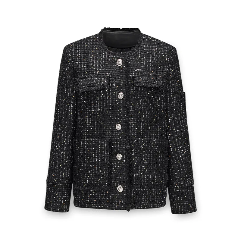 Diamond Plaza Sparkling Tweed Wool Jacket