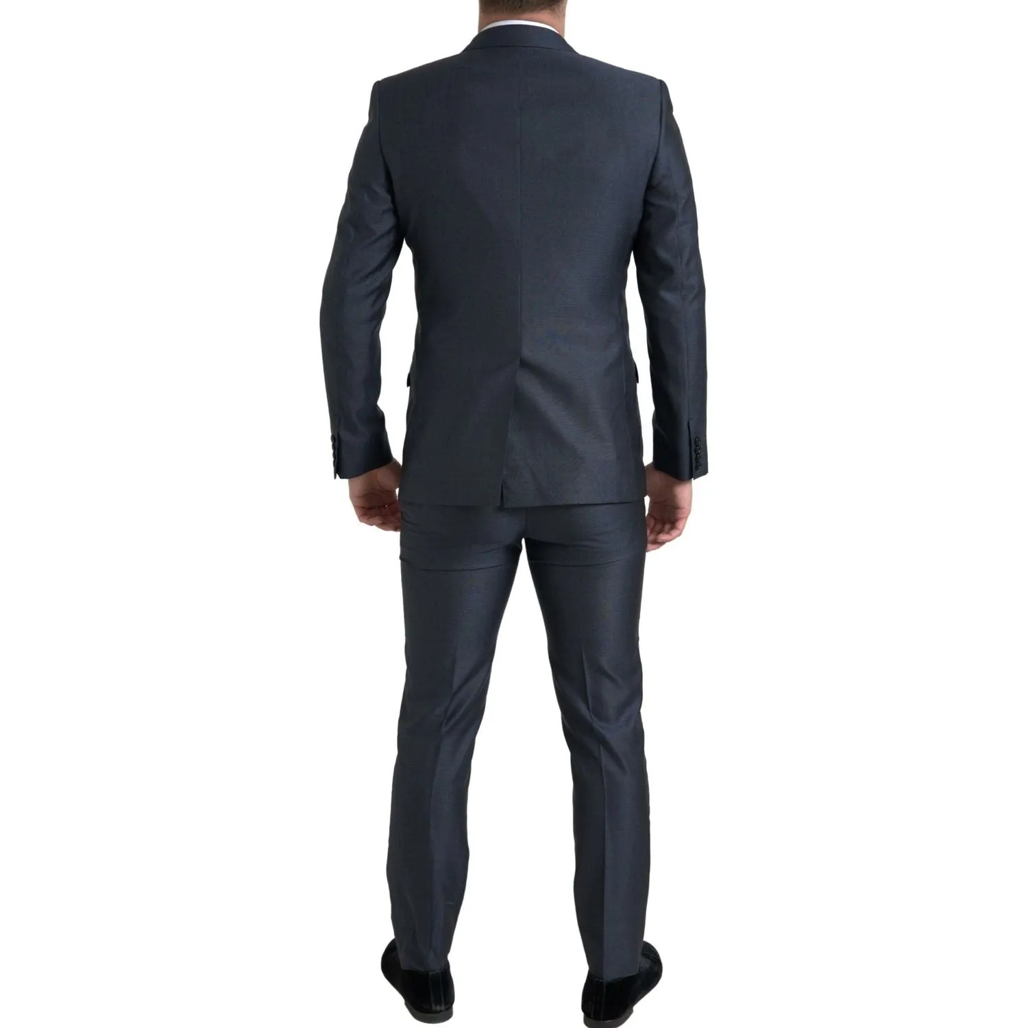 Dolce & Gabbana Elegant Blue Silk Blend Martini Suit