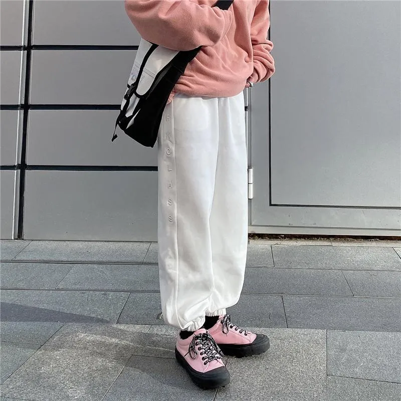 E Girl Letter Side Embroidery Casual Oversize Sweatpants