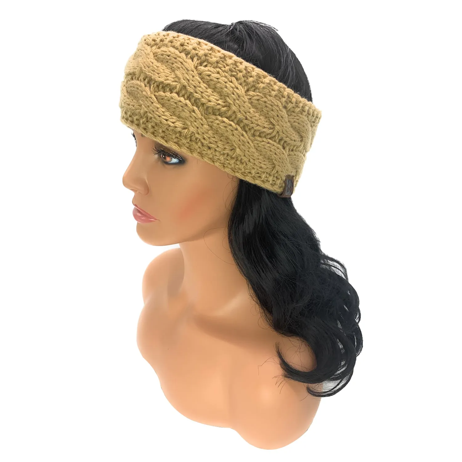 Empire Cove Reversible Headband Beanie Womens Winter Warm Solid Cable Knit