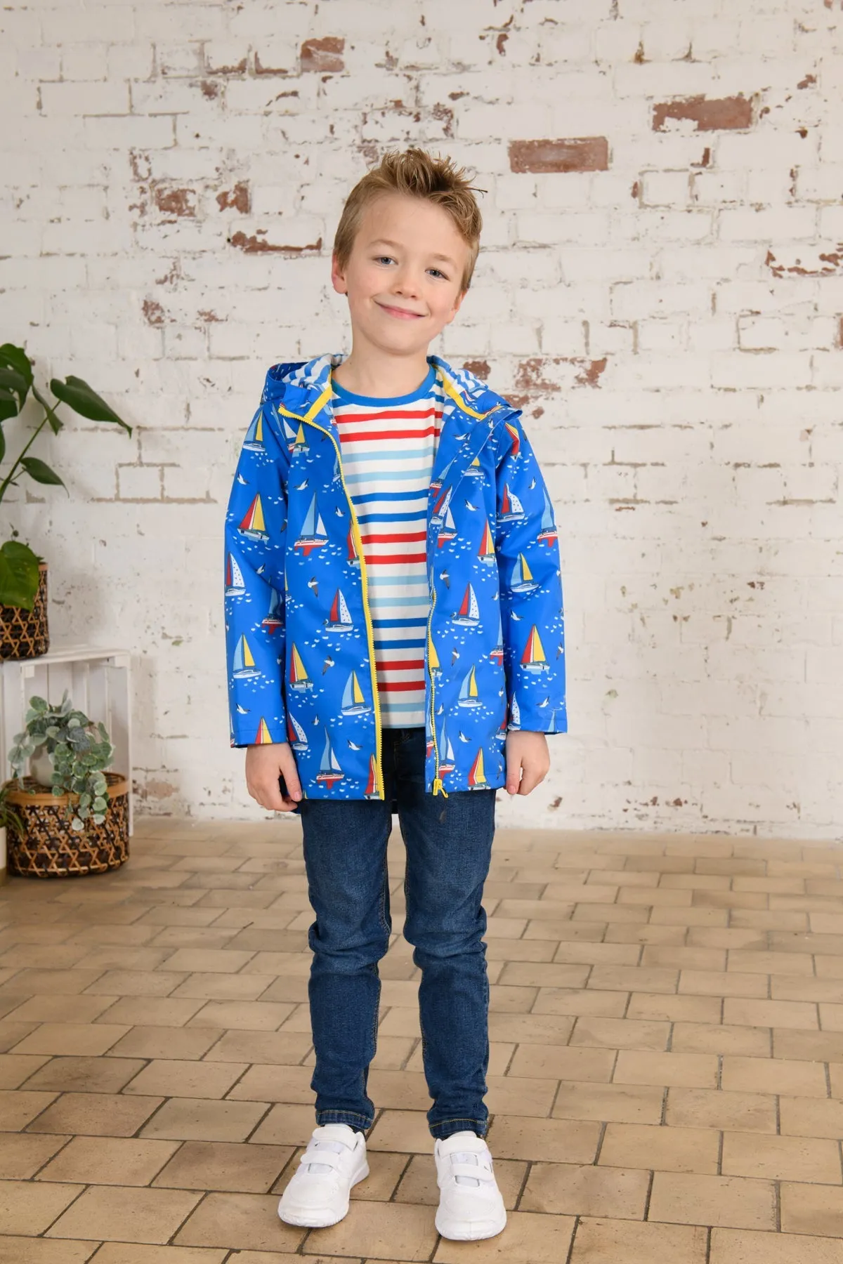 Ethan Jacket - Blue Boat Print