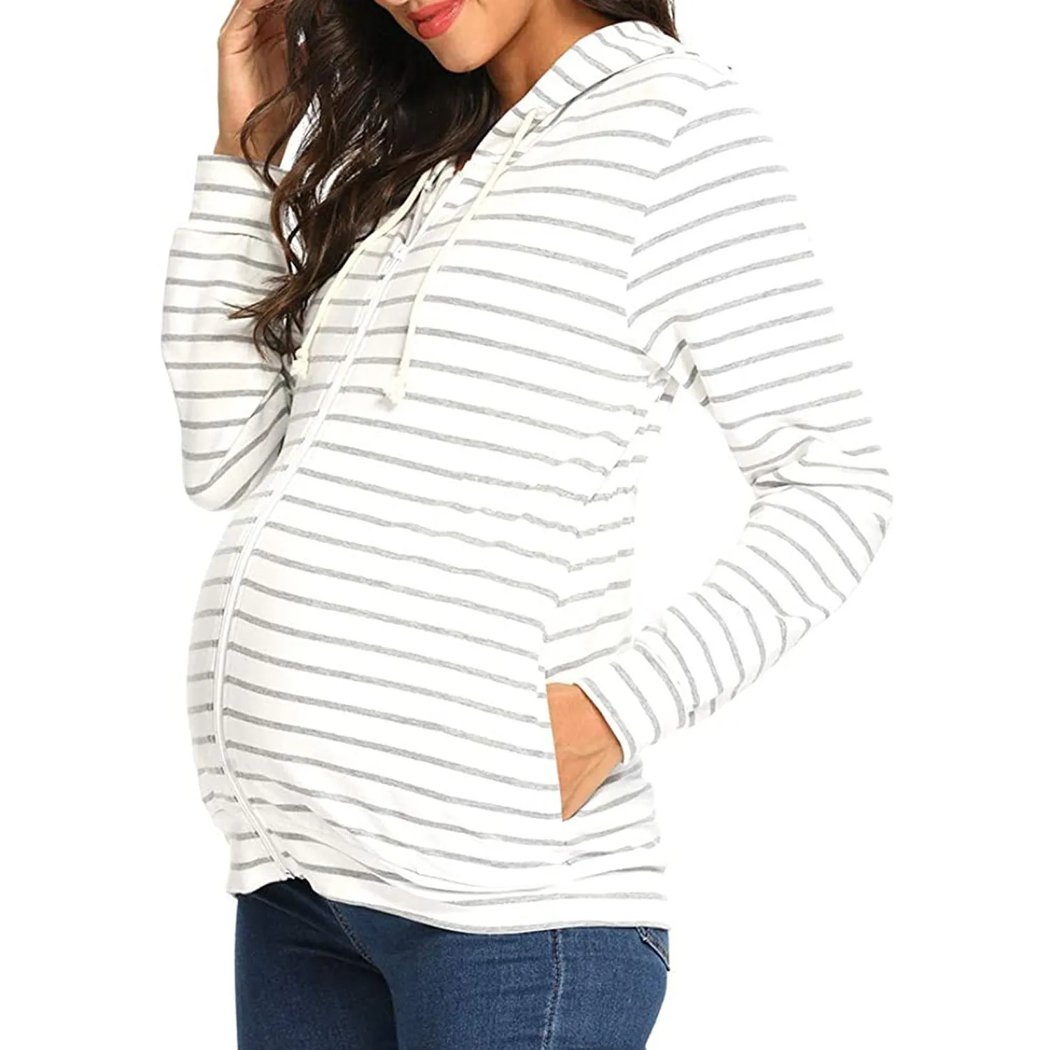 European And American New Fashion Striped Maternity Sweater