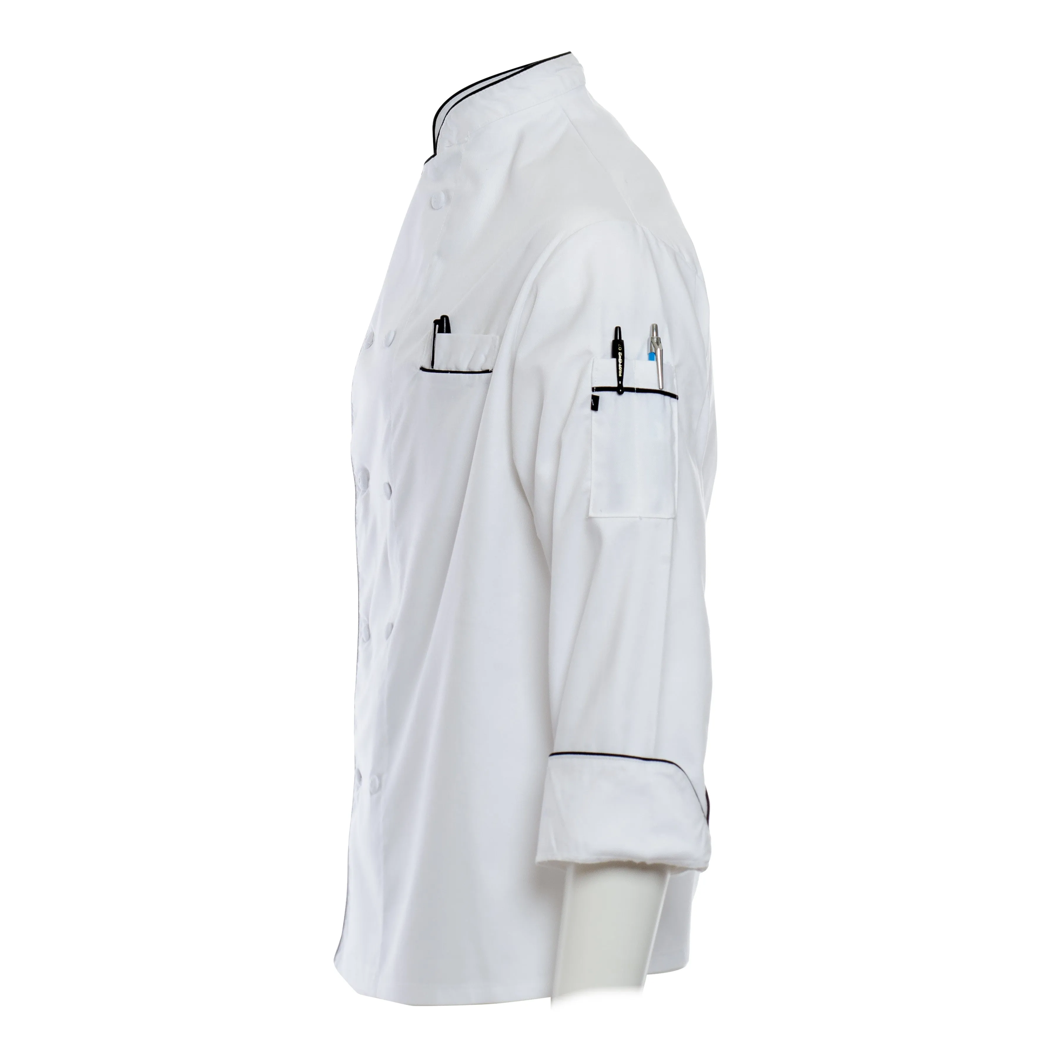 Executive Chef Coat with Cloth-Covered Buttons and Piping 5555