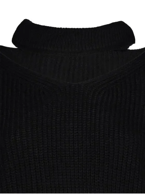 Fashion Cut Out Chunky Choker Sweater